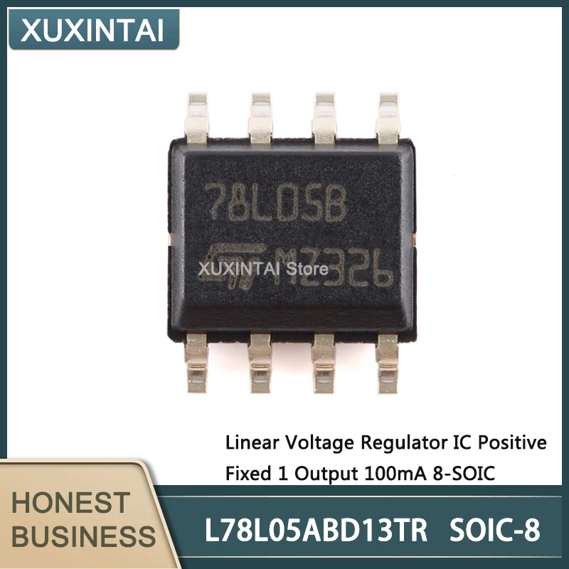 50Pcs/Lot  New Original  L78L05ABD13TR L78L05ABD13 Linear Voltage Regulator IC Positive Fixed 1 Output 100mA 8-SOIC