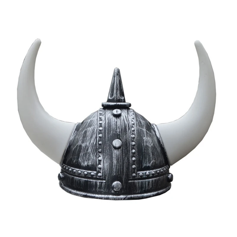 Adult VikingHelmet with Horns for VikingTheme Parties Ancient Roman Warrior Hat for Halloween Costume Medieval Dress Up