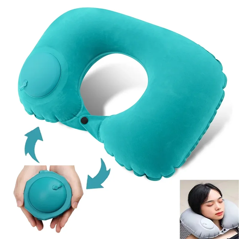 Travel Pillow Inflatable Ultra-light Portable Neck Pillow U-shaped Automatic Inflatable Cervical Pillow Suitable for Travel