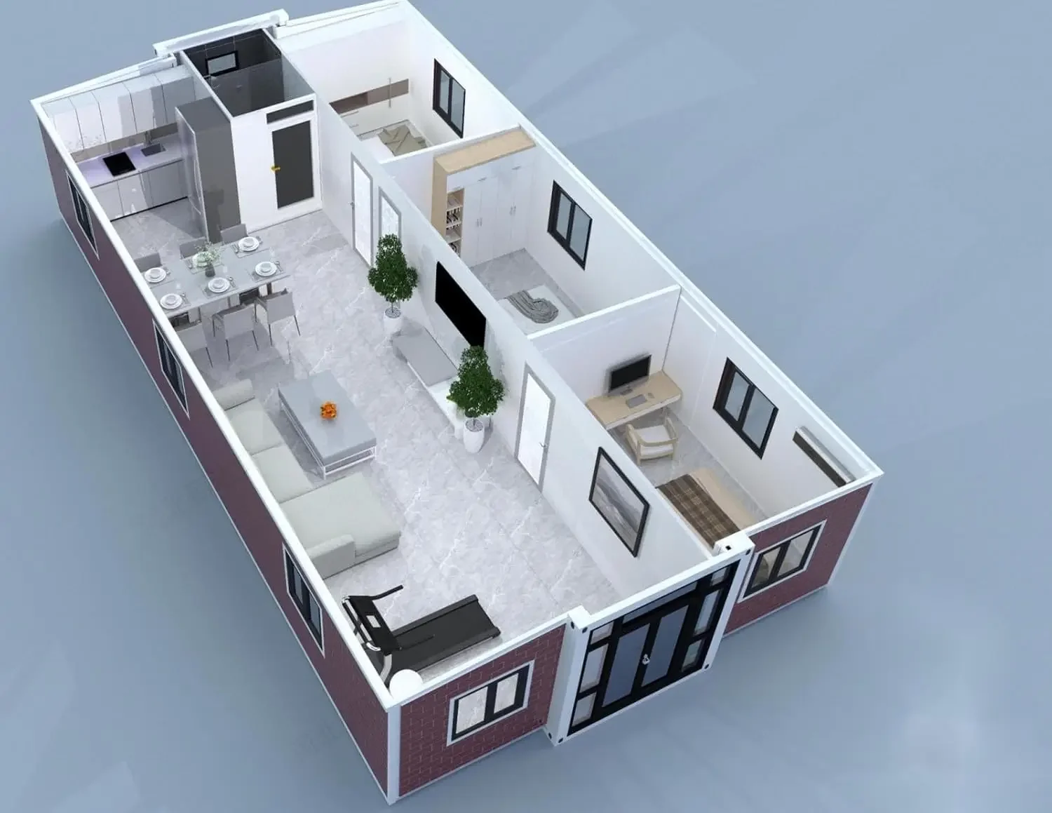 Detachable Prefabricated Luxury Villa Portable Foldable Expandable Container House 40 FT Home