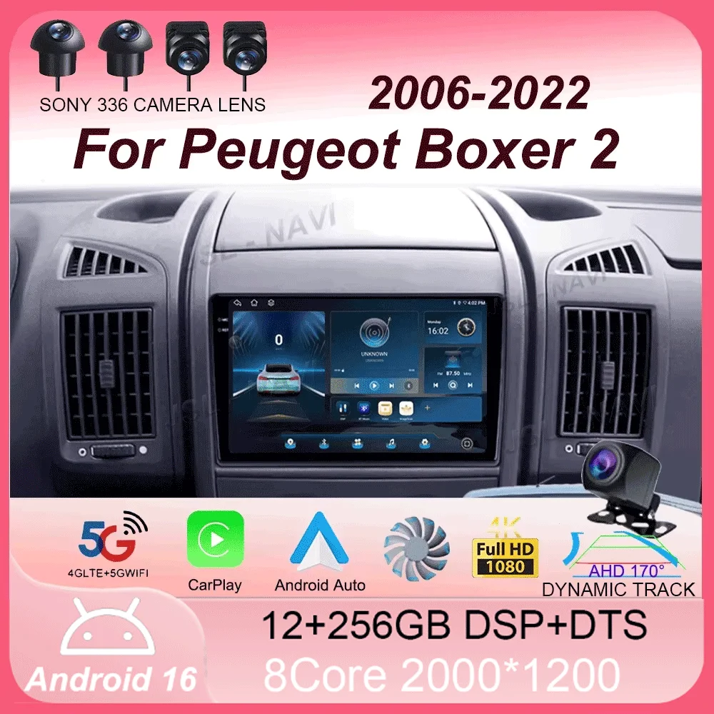 Android 16 For Peugeot Boxer 2 2006 - 2022 For Citroen Jumper 2 2006 - 2022 Car Radio Navigation Multimedia Video Player Stereo