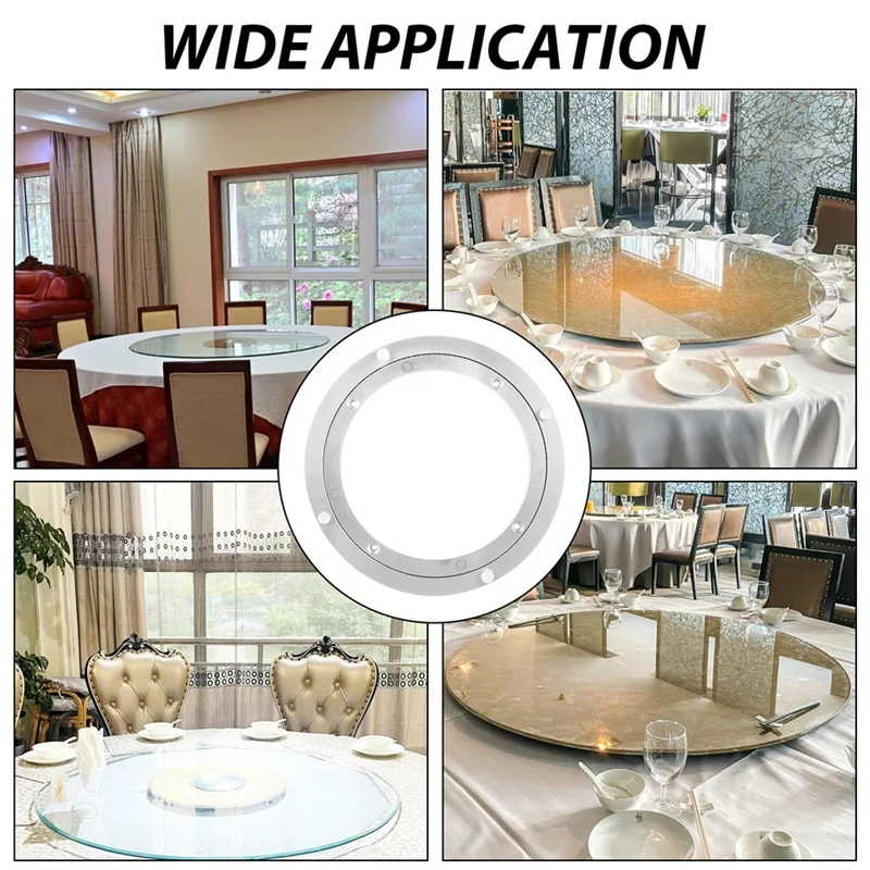 BAAG-2 PCS 8 pulgadas Lazy Susan rodamiento de aluminio Lazy Susan plataforma giratoria rodamiento placa giratoria Hardware, para mesa de comedor