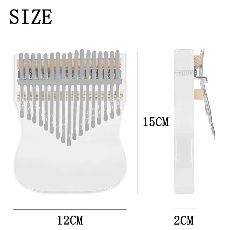 موضة ~ كاليمبا 17 نغمة كريستال شفاف الإبهام البيانو الاكريليك كاليمبا فنجر البيانو أداة المبتدئين أفريقيا فنجر البيانو #6