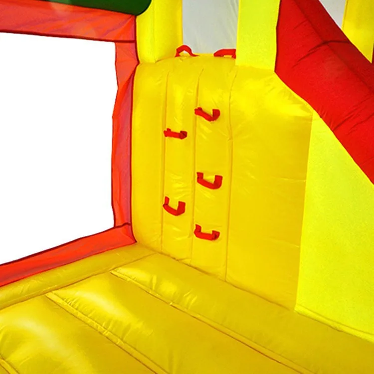 Inflatable bouncy castle with monkey face design, oxford bounce house with slide, small household inflatable play equipment
