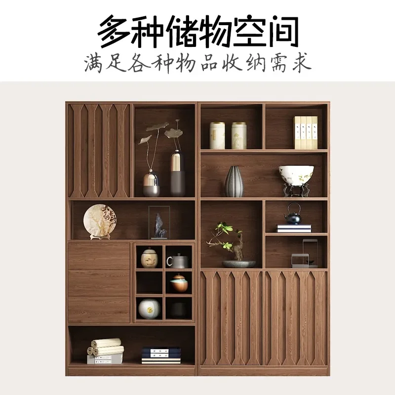 Retro Bogu frame solid wood new Chinese display cabinet living room tea set tea cup storage rack tea cabinet Duobao Pavilion hom