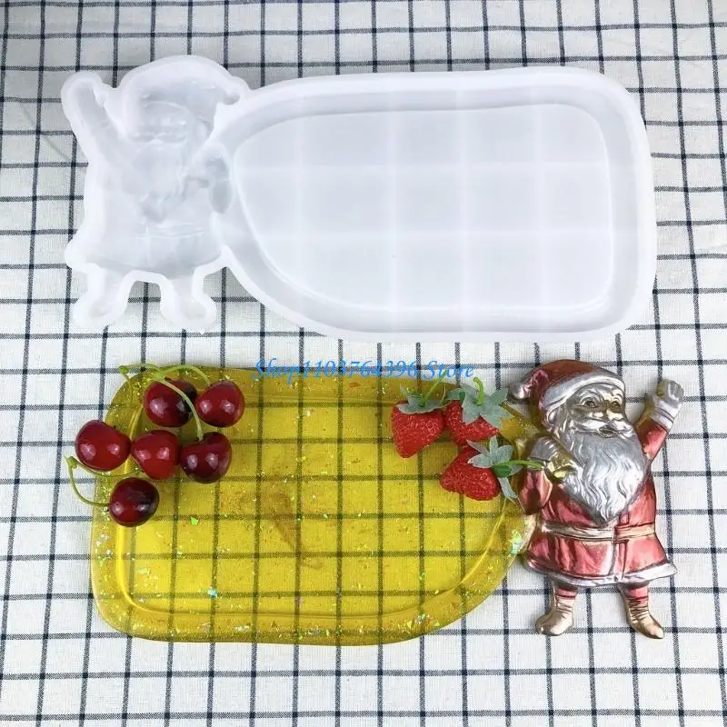 

Собственный поднос из смолы ручной работы с этой рождественской прочной силиконовой формой, портативный аксессуар для ювелирной