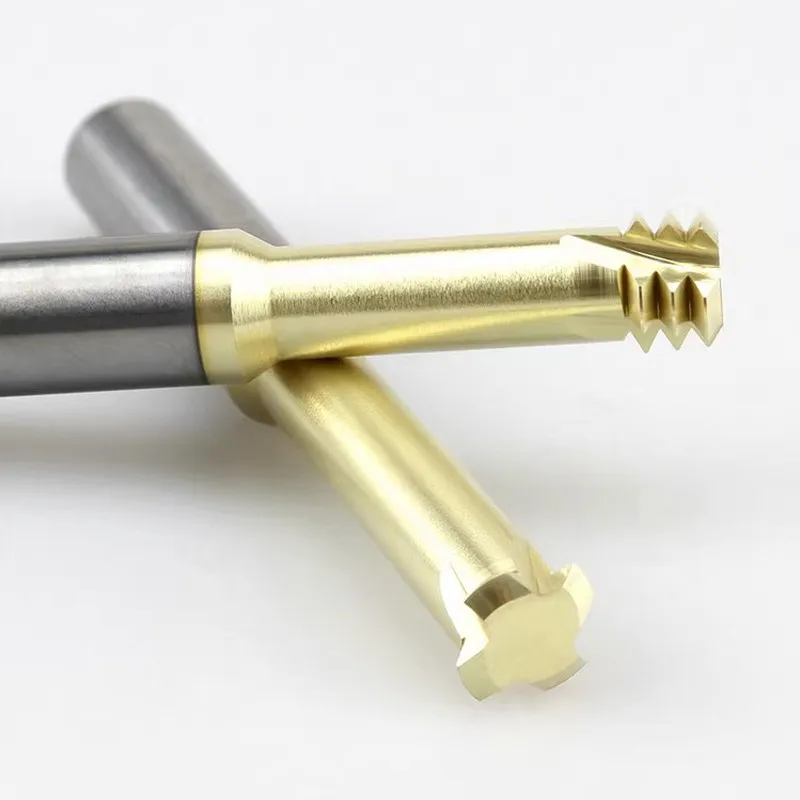 SHAZAM Tungsten Steel Micro Diameter Single/3-Tooth Thread End Mill HRC65 Stainless Steel Milling Cutter Tools M0.5-M30