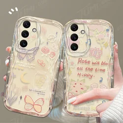 love Heart Butterfly Flower Phone Case For Samsung Galaxy A12 A22 A32 A52 A52S A72 A11 A21S A31 A51 A71 A20 A30 A50 Clear Cover