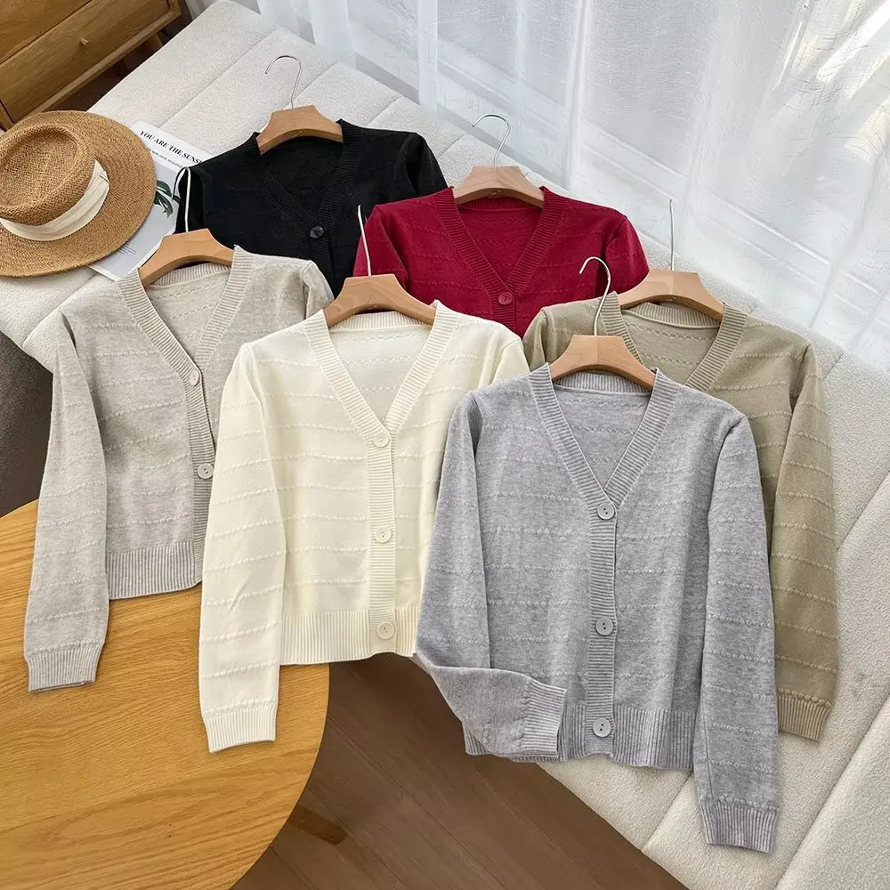 

Comfortable ort V-Ne Long Sve Knitted Sweater Open Cardigan Soft Fluffy Loose Fit Autumn Warm Faion Ladies' Knitwear