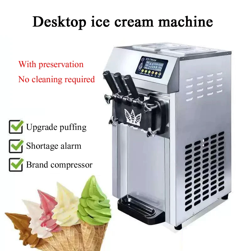 Best Seller Ice Cream Machine 1200W Soft Ice Cream Making Machine 3 Flavors Vending Machine