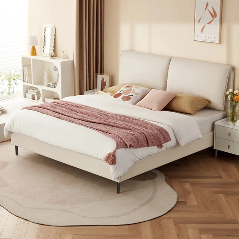 

Wood Double Bed Luxury Unique Drawers Lounge White Couple Bed Nordic Storage Camas De Matrimonio Dormitorio European Furniture