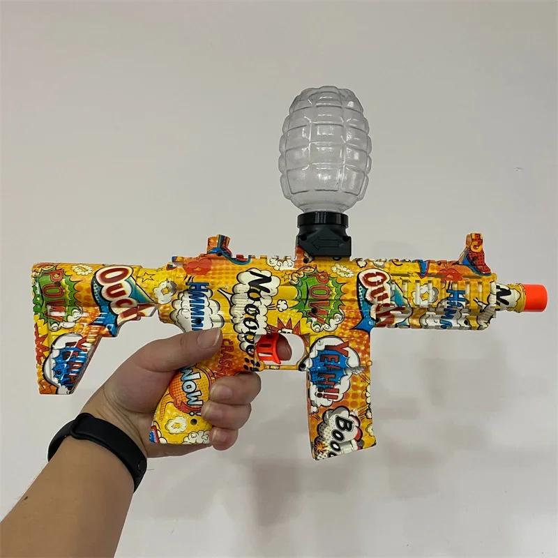 High-speed M416 Electric Gel Ball Toy Gun Burst Orange Plug And bottle Magazine For Outdoor Interactive Parent-child Games