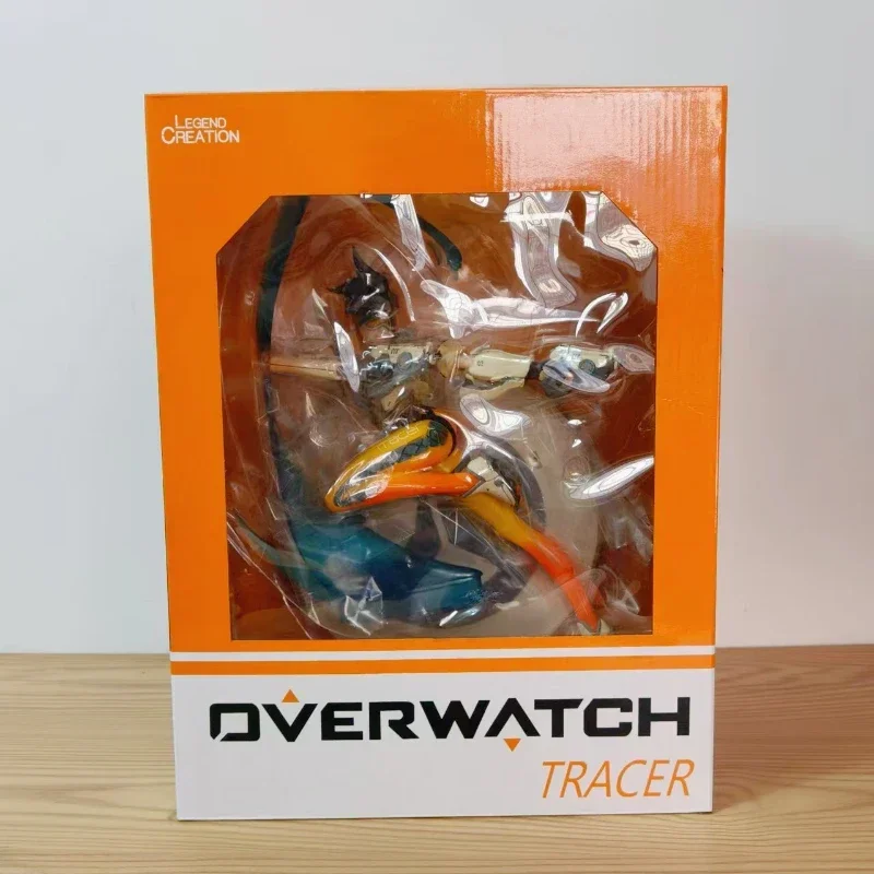 28 cm Hot Game OW Over horloge Action Figure Tracer met Licht Update Versie model standbeeld Prachtige Collectible Gift home decor
