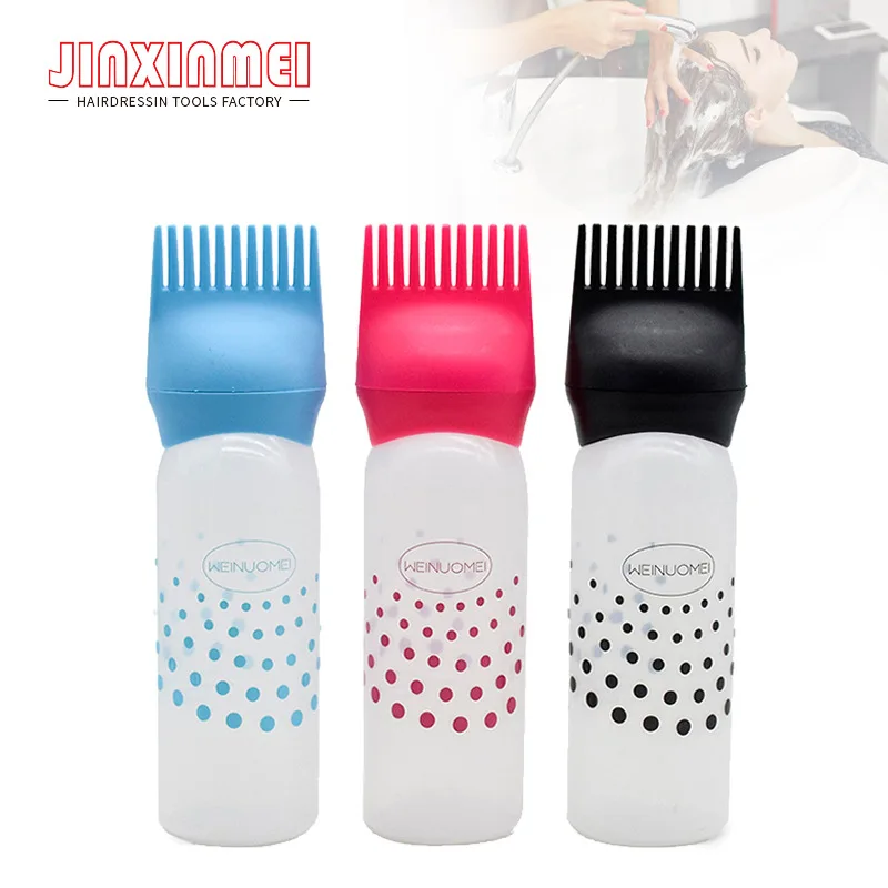 

1pc Hair Coloring Applicator Bottles Hair Dye Applicator Bottles Plastic Dyeing Shampoo Bottle Oil Comb Brush Styling Tool 170ML