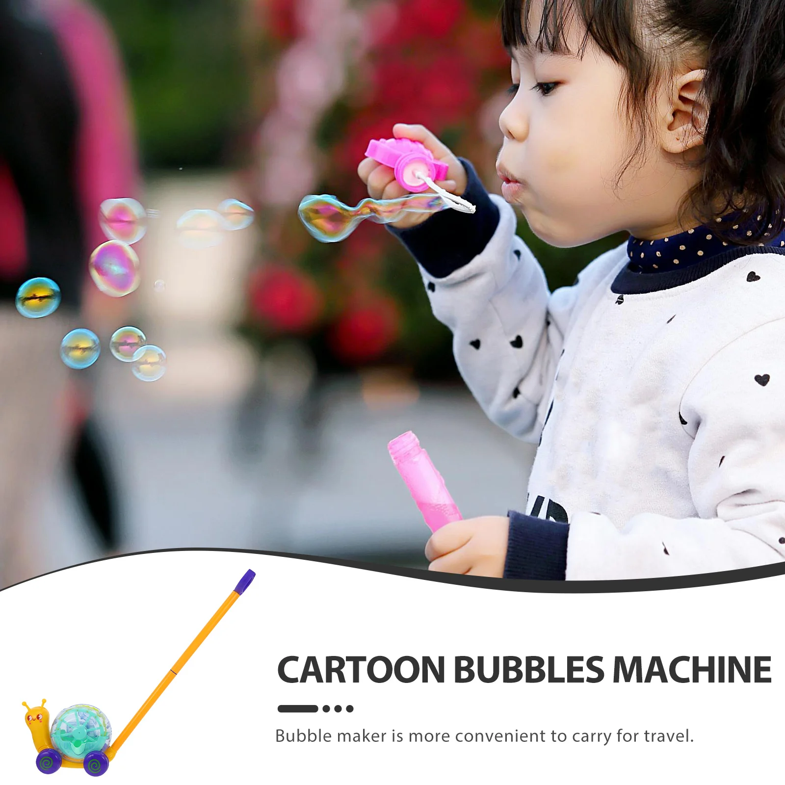 آلة فقاعة الحلزون الكرتونية صانع الفقاعات الكهربائية خفيفة الوزن محمولة باليد في الهواء الطلق لحمام السباحة والشاطئ آلة فقاعات الحفلات