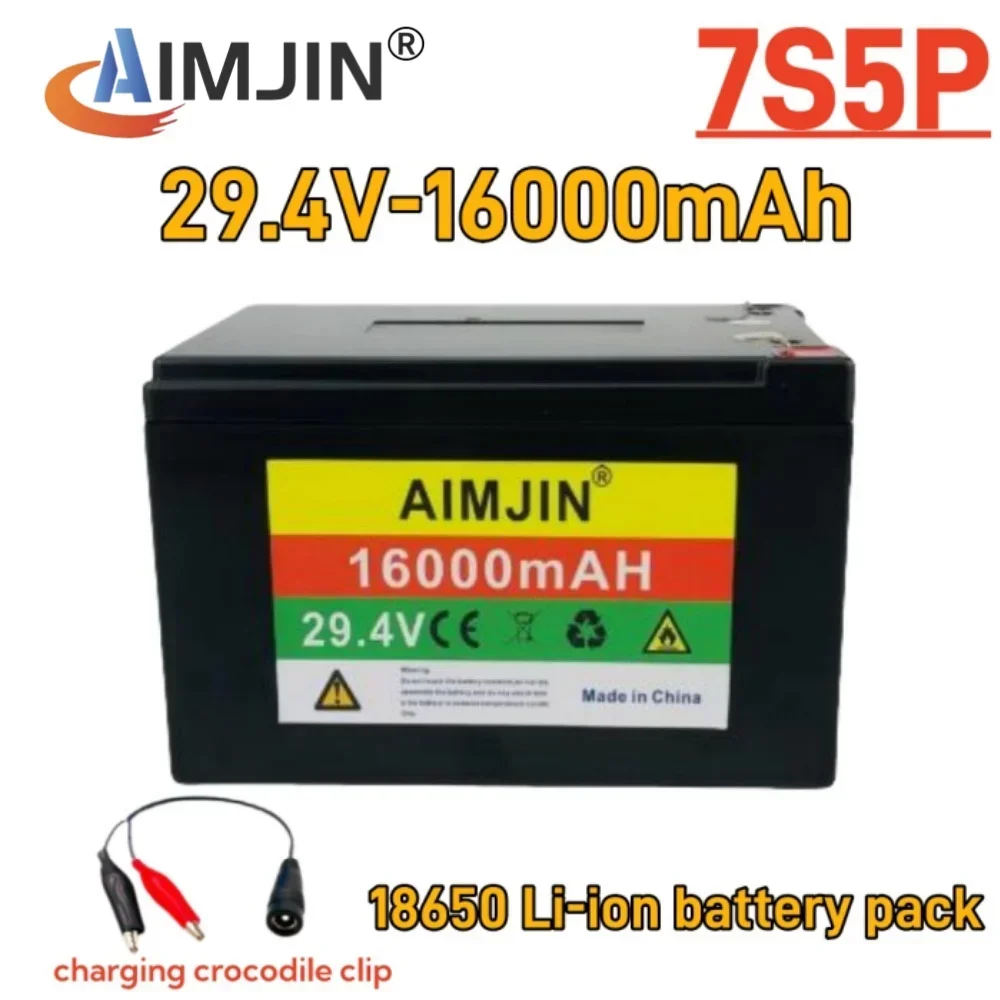 

29.4v 16000mAh 7s5p Li-ion 18650 Battery Has Built-In BMS And Large-Capacity DC For Outdoor LED Lights And Mobile Phones etc