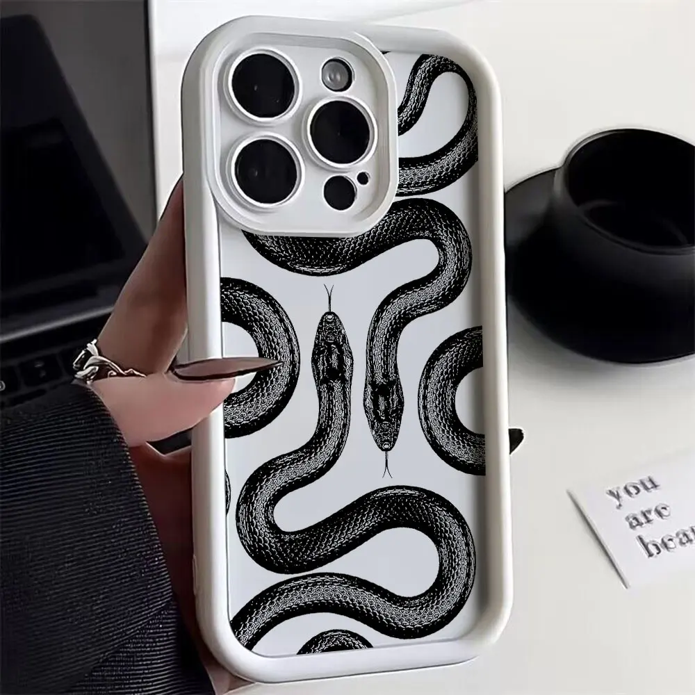 Fashion Snake Phone Case For Xiaomi Redmi 9A 9C 10 10C 12 12C K20 K30 K40 K50 Note 10 11 12 Pro 4G 5G Soft TPU Back Cover