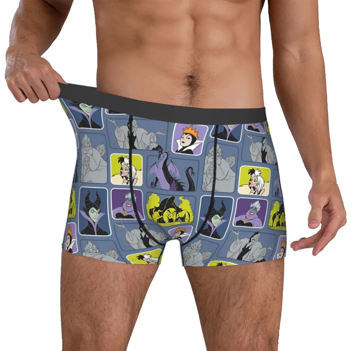 Custom Villains Cartoon Boxers Pants Novelty Underwear Maleficent The Evil Queen Comfortable Boxer Brief Gift Man Underpants Gag