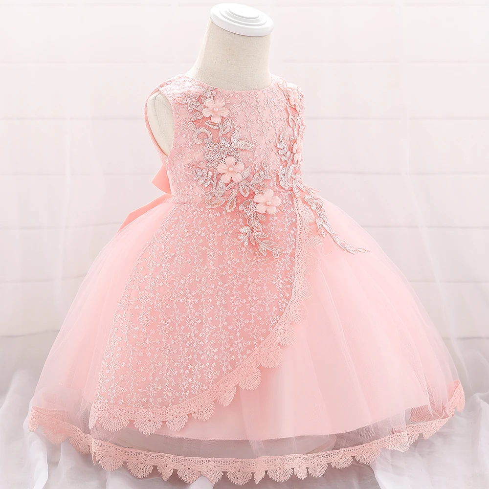 Christmas Celebration Christening First Birthday Dress Baby Girl Party Flower Dresses Child Princess Dress 3 6 12 Month Vestidos