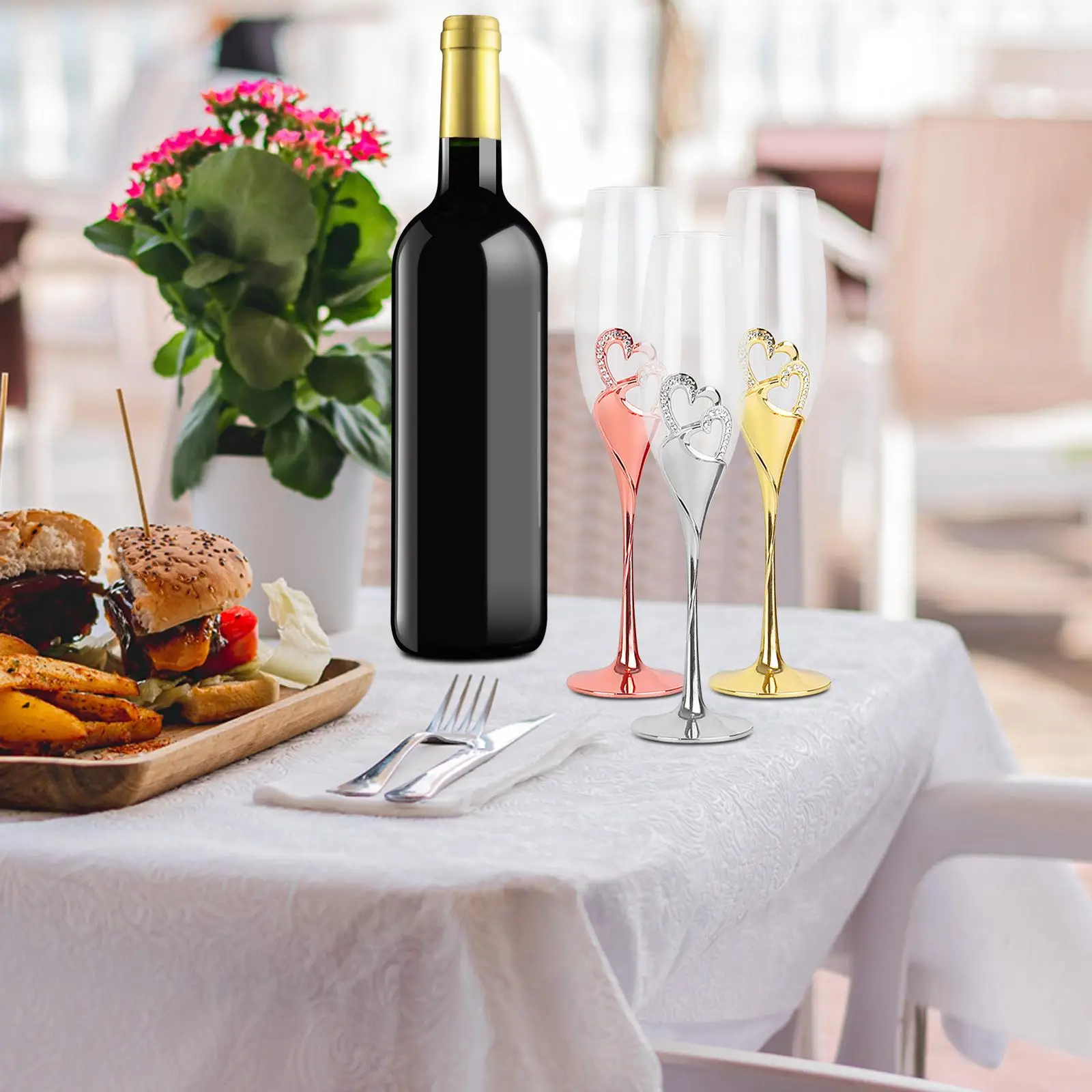 

Элегантная посуда для напитков ручной работы с флейтой цвета шампанского для вечеринки в ресторане по случаю дня рождения