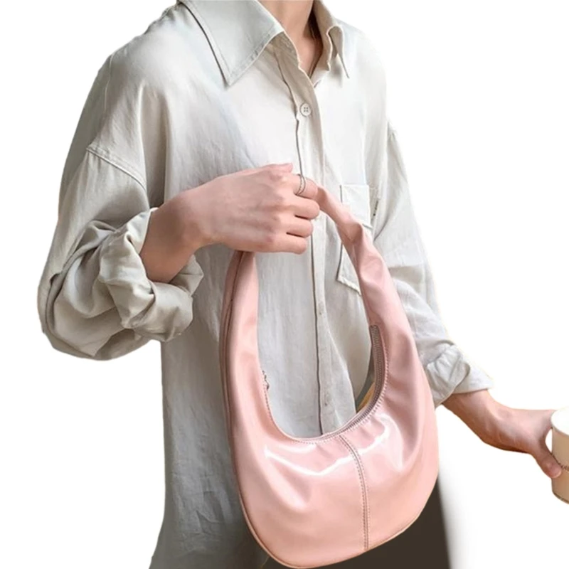 Cream PU Leather Shoulder Bag for Women Trendy and Stylish Handbag Spacious Underarm Bags Perfect for Dumpling Lovers