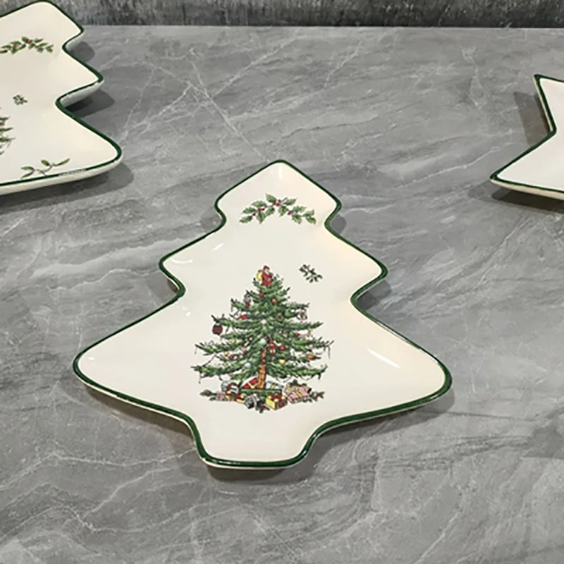 Christmas Tree Plate Star Bowl Fruit Snack Tray Home Decoration Accessories Dinner Cake Sales Restaurant Supplies noel vaisselle 3