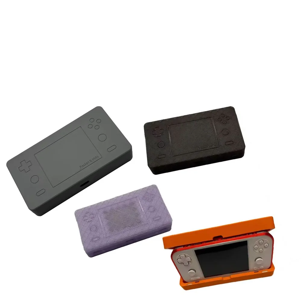 

Portable Retro Handheld Game Console Storage Box for AYANEO Pocket S Mini Game Console Protective Cover Black White Orange