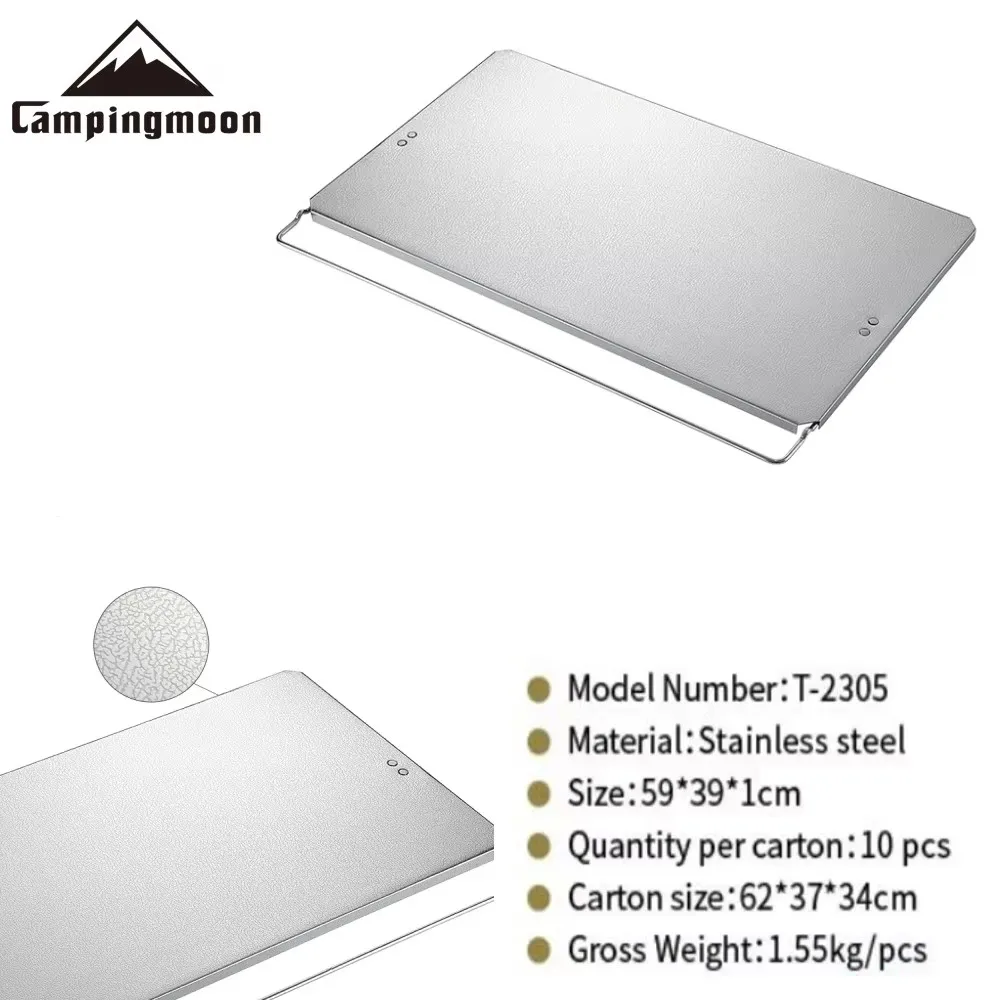 CAMPINGMOON T-2305 IGT Tragbare Spleißen Picknick Edelstahl Hochlager Outdoor Camping Top Platte Klapptisch Bord – Detail 21
