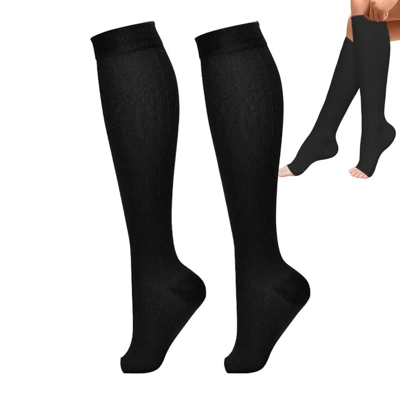 Open Toe Compression Socks Compression Socks Women With Open Toe Anti Fatigue Knee High Stockings Open Toe Compression Socks For