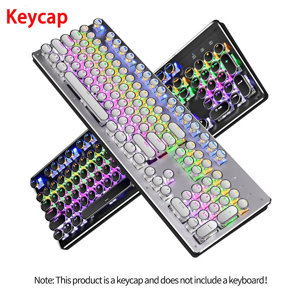 

104Pcs/Set Universal Retro Round Keycaps for Cherry MX Mechanical Keyboard Backlit Design High-Quality Double Shot DIY Key Cap