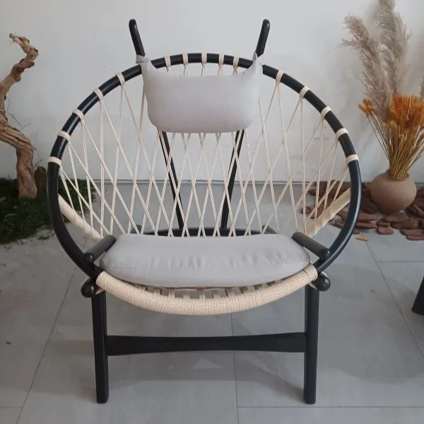 &Popular Solid Wood Eco-Friendly Waterproof Modular Durable Handmade Living Room Outdoor Egg Chair Balcony Patio Lounge Chair
