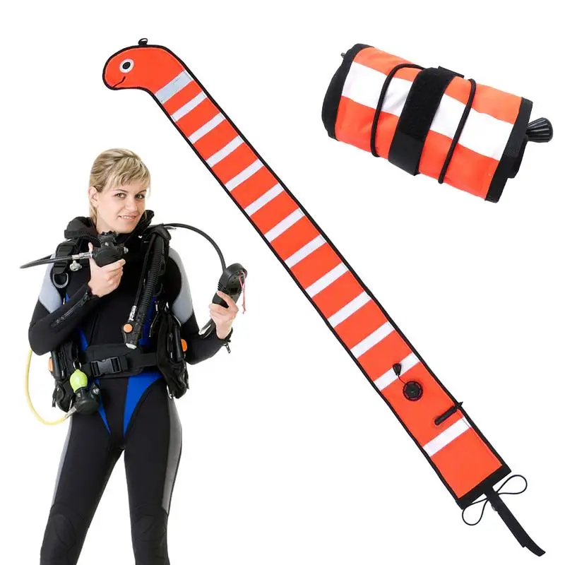 Scuba Divers Marker Buoy Reflective Cartoon Safety Sausage Nylon High Visibility Marker Buoys Cute Diving Accessories For Scuba