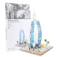 World Architecture 3D Paper Jigsaw Puzzle Small Model Burj Al Arab Famous Construction Intellectual Development DIY Kids Toys