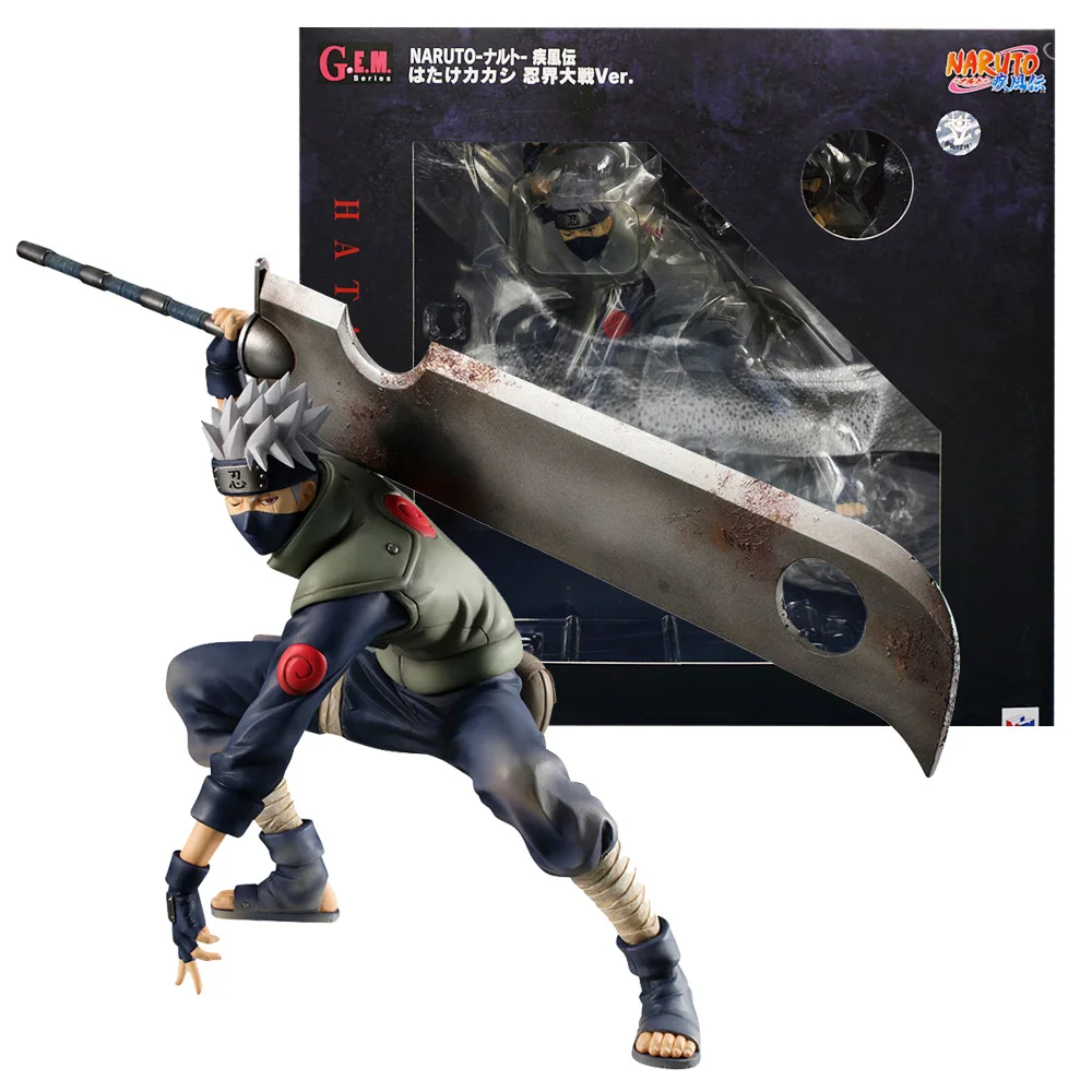 16CM Anime Naruto Kakashi Ninja World War Sword Fighting Pose Kakashi Model Toy Gift Collection Action Figure PVC