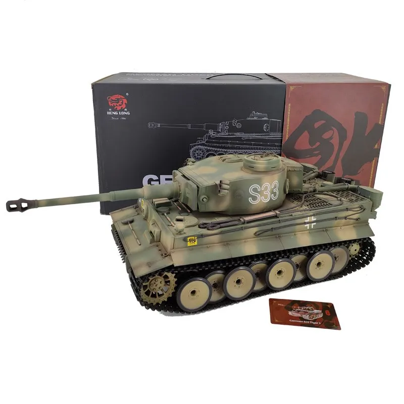 1: 16 Henglong 3818 Battle Tank German Camo Tiger Heavy Remote Control Tank Smoke Emission Sound Effect Simulation Model Boys To