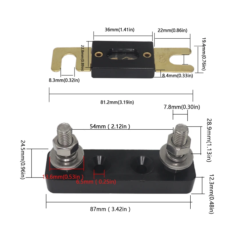 【1Set】ANS-800 Large-sized Fork-Type Fuse Holder - High-power Automotive Fuse Holder - Large Flat Insert Fuse Plate Holder