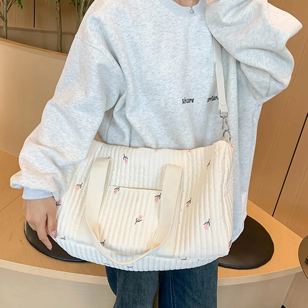 حقيبة حفاضات الطفل المطرزة الحفاض المنظم حقيبة ساعي حقيبة كتف كرتونية لطيف مع سحاب حقيبة حمل الأمتعة للسفر