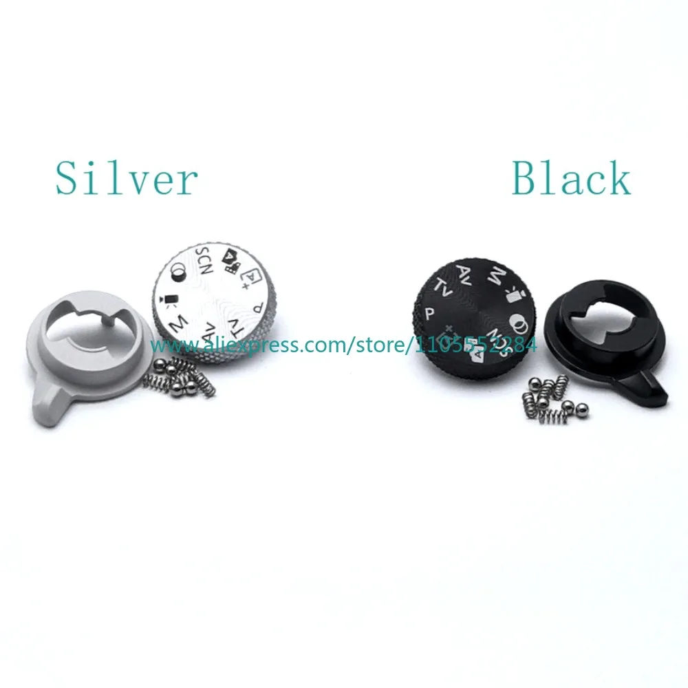 New Black And Silver Top Cover Mode Dial With Lever Spring Steel Ball For Canon EOS R50 Camera Replacement