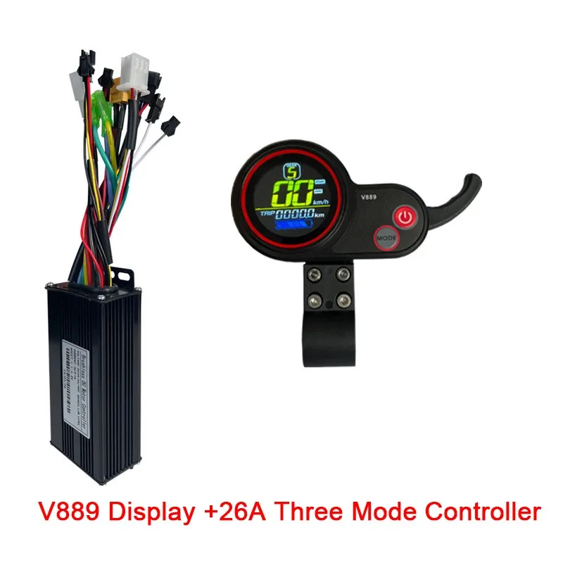 Electric Bicycle Scooter V889 LCD Display Computer Battery Speed Display Intelligent 26A Three Mode Controller e-Bike refit