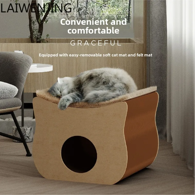 LYY  four seasons universal summer kraft paper scratching board pet utensils can be used in one nest