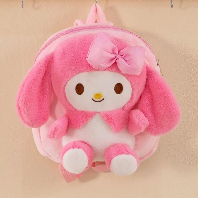 

Sanrio плюшевый рюкзак My Melody Toys, милый рюкзак с мультяшными куклами, детский кавайный модный детский рюкзак на молнии, подарок на праздник