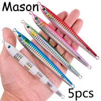 5pcs/Lot Metal Jig Fishing Lure Slow Cast Jigging Spoon 7G 10G 14G 17G 21G 40G 60 80G 100G Artificial Lead Metal Bait Sea Tackle