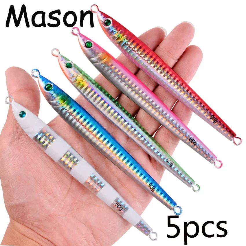 5szt/Lot Metal Jig Fishing Lure Slow Cast Jigging Spoon 7G 10G 14G 17G 21G 40G 60 80G 100G Sztuczna ołowiana metalowa przynęta Sea Tackle