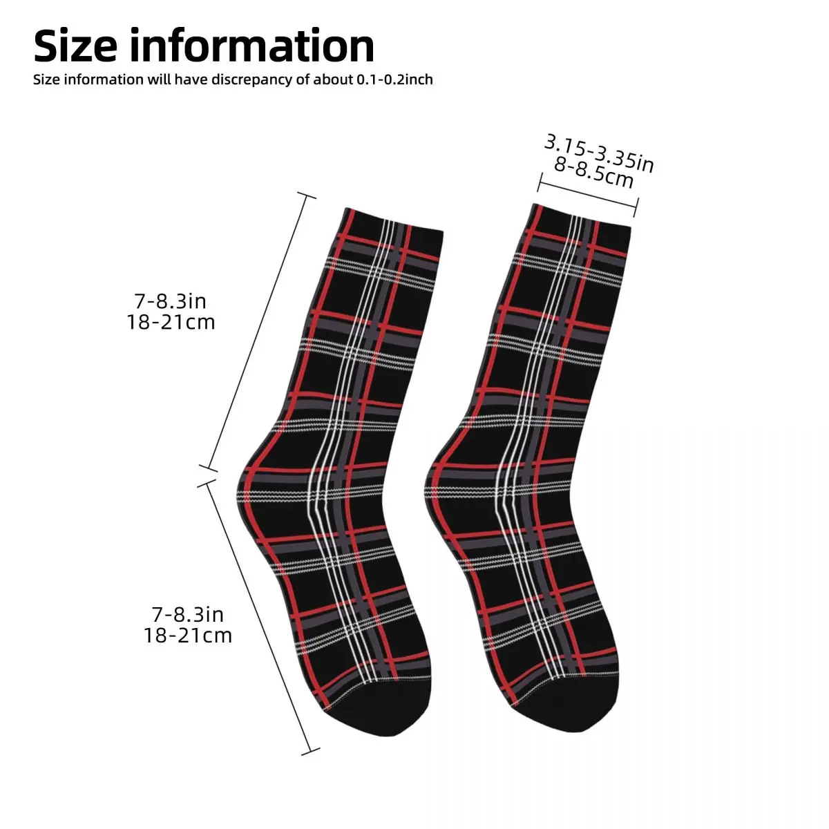 GTi Tartan Socks Harajuku Super Soft Stockings All Season Long Socks Accessories for Unisex Gifts