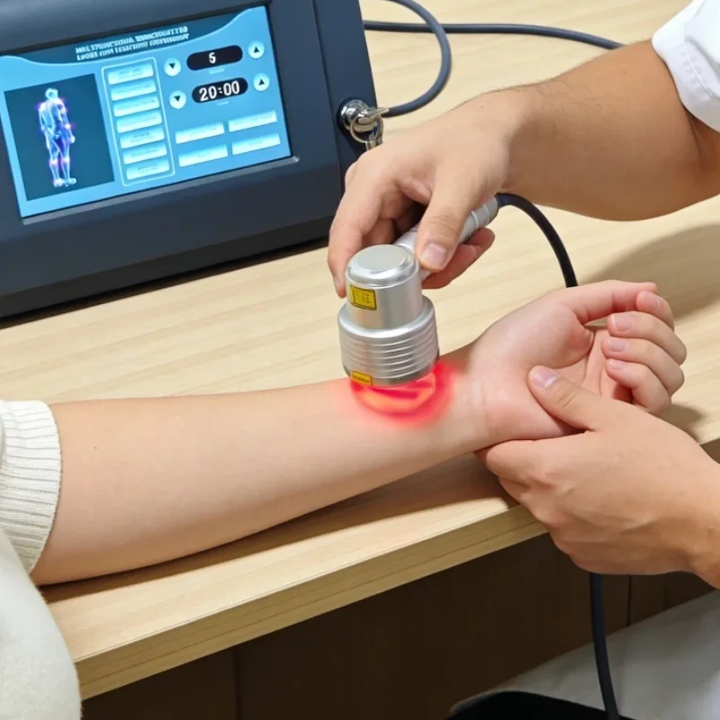 

HLKGO Dual Wavelength Laser Treatment 650nm 808nm Cold LLLT Physiotherapy for Shoulder Pain Injury Healing