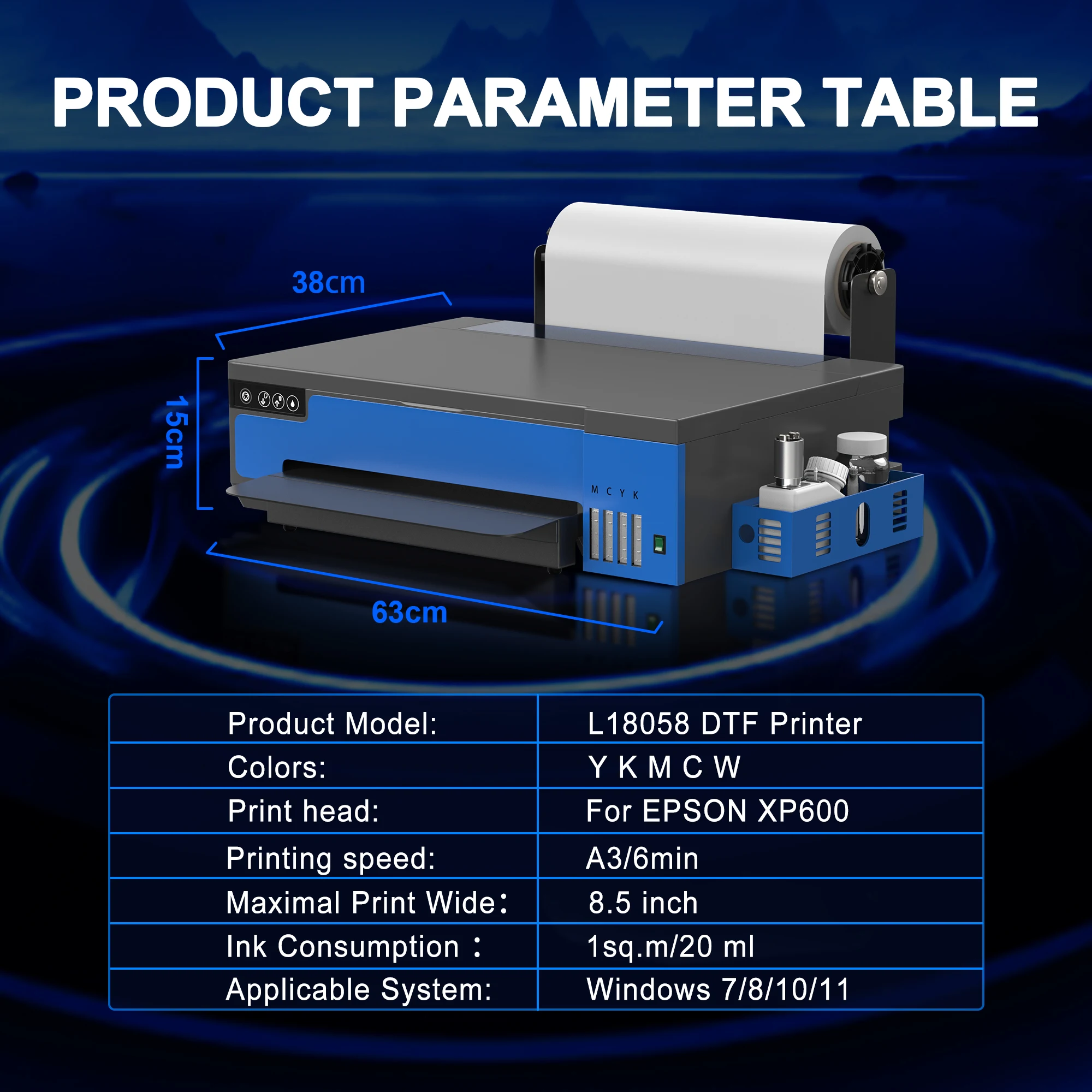 Direto para Filme Máquina de Impressão de Transferência, Impressora DTF, A3 XP600, DTF, A3, DTF, A3, DTF, A4, Dtf, Impressora com Alimentador de Rolos, Todos os Têxteis