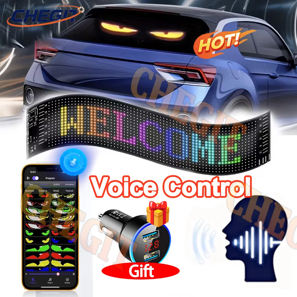 NUOVO Car Shop Truck Controllo vocale Pannello pixel a matrice LED Devil Eye Schermo flessibile morbido Graffiti Scorrimento programmabile fai-da-te
