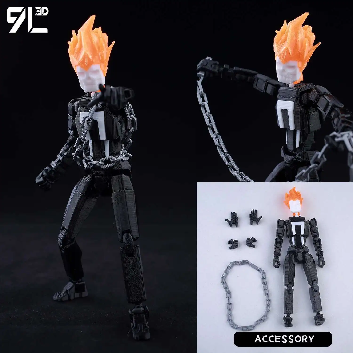 9L3D プリントヴェノムスパイダーマン Lucky13 Dummy13 アクション