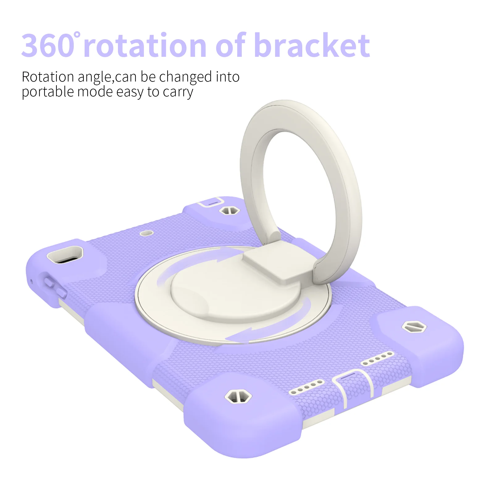 Case for iPad Mini 4 5 7.9" A1538 A1550 A2124 A2125 A2126 A2133 360 Rotation Cover With Handle Grip Shoulder Strap PC Silicone