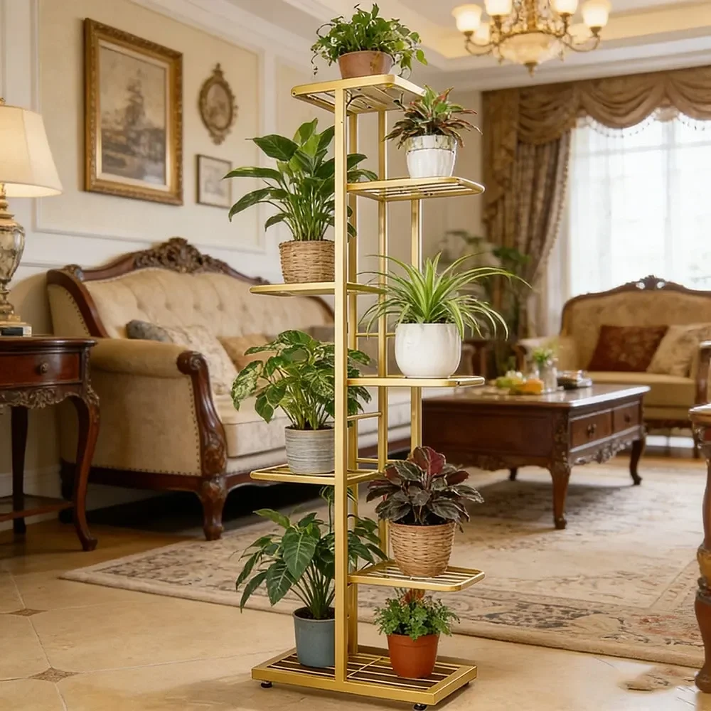 

Style 7Tier Iron Plant Stand AntiRust Paint MultiLayer Flower Pot Organizer Heavy Duty Vertical Storage Shelf For Indoor Plants